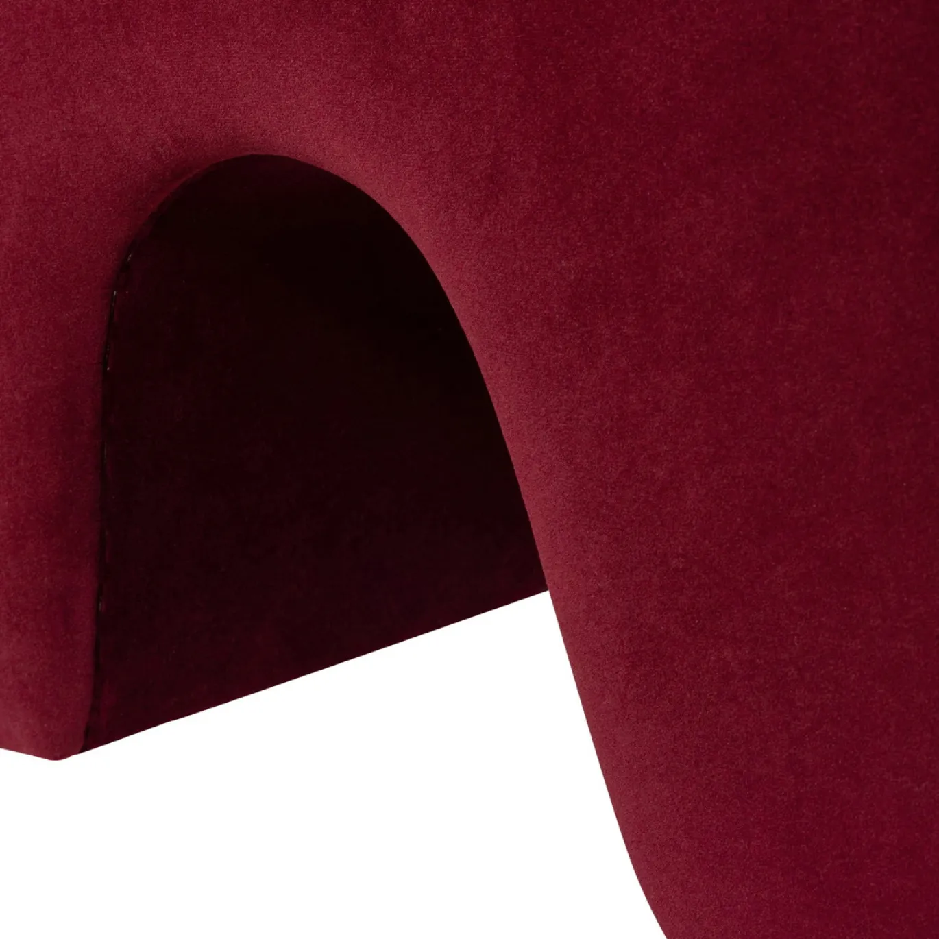 Woood Poef Lucen Velvet Bordeauxrood