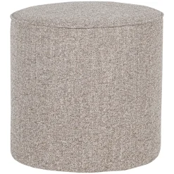 Woood Poef Sara Hoog Geweven Stof Naturel Melange Ø46cm