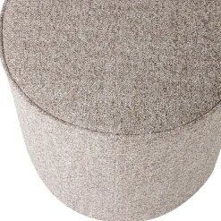 Woood Poef Sara Hoog Geweven Stof Naturel Melange Ø46cm