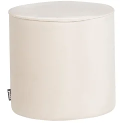 Woood Poef Sara Hoog Velvet Off White Ø46cm