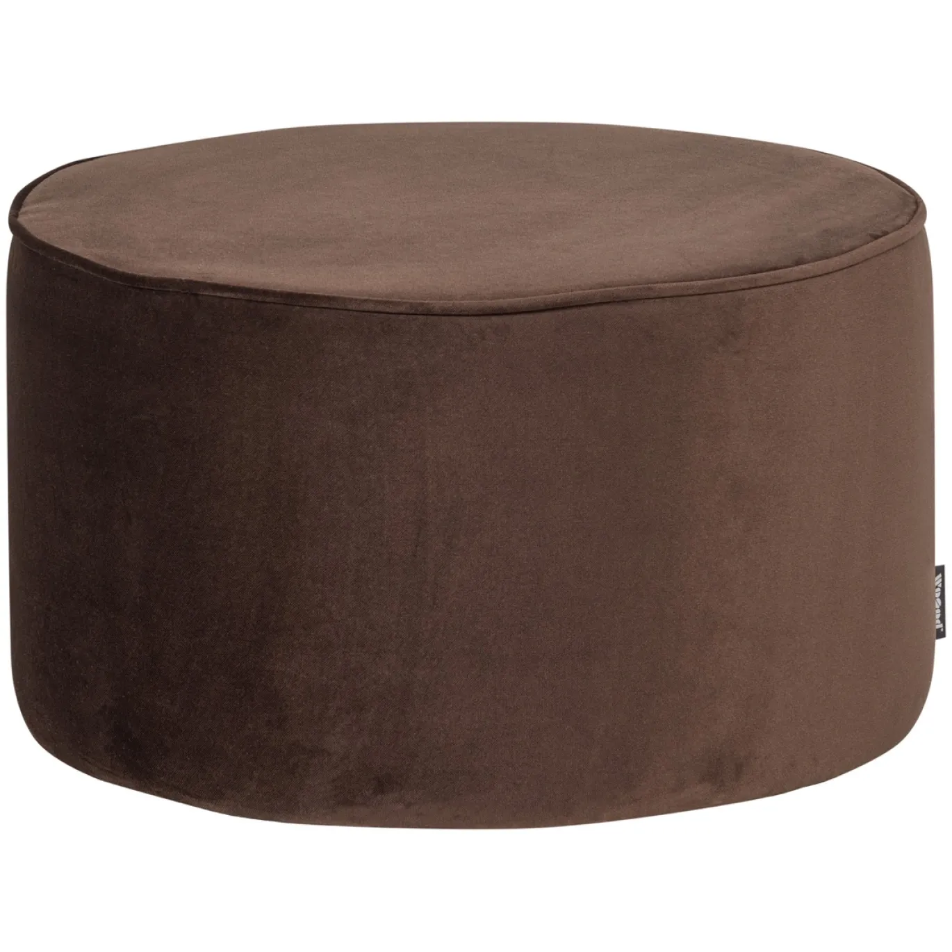Woood Poef Sara Laag Velvet Donkerbruin Ø60cm
