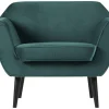 Woood Rocco fauteuil fluweel teal