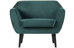 Woood Rocco fauteuil fluweel teal
