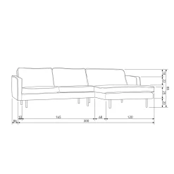 Woood Rodeo Chaise Longue Rechts Velvet Khaki
