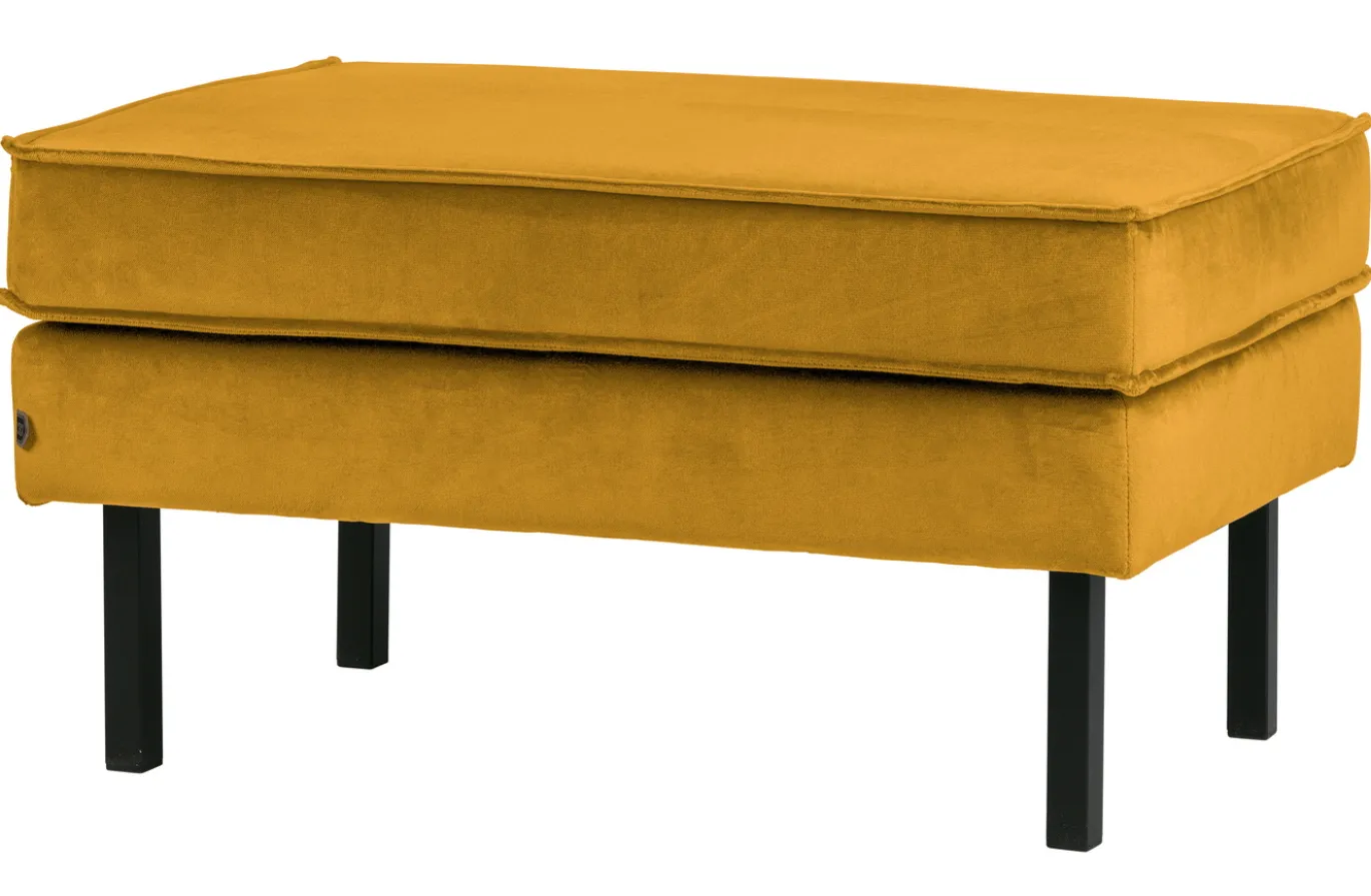 Woood Rodeo Hocker Op Poten Velvet Oker