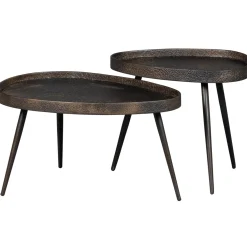 Woood Salontafel Crude Brons Set van 2