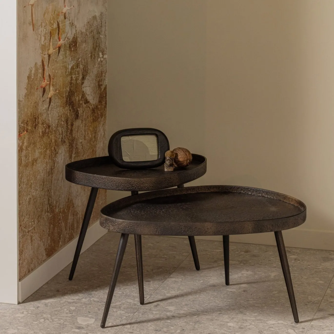 Woood Salontafel Crude Brons Set van 2