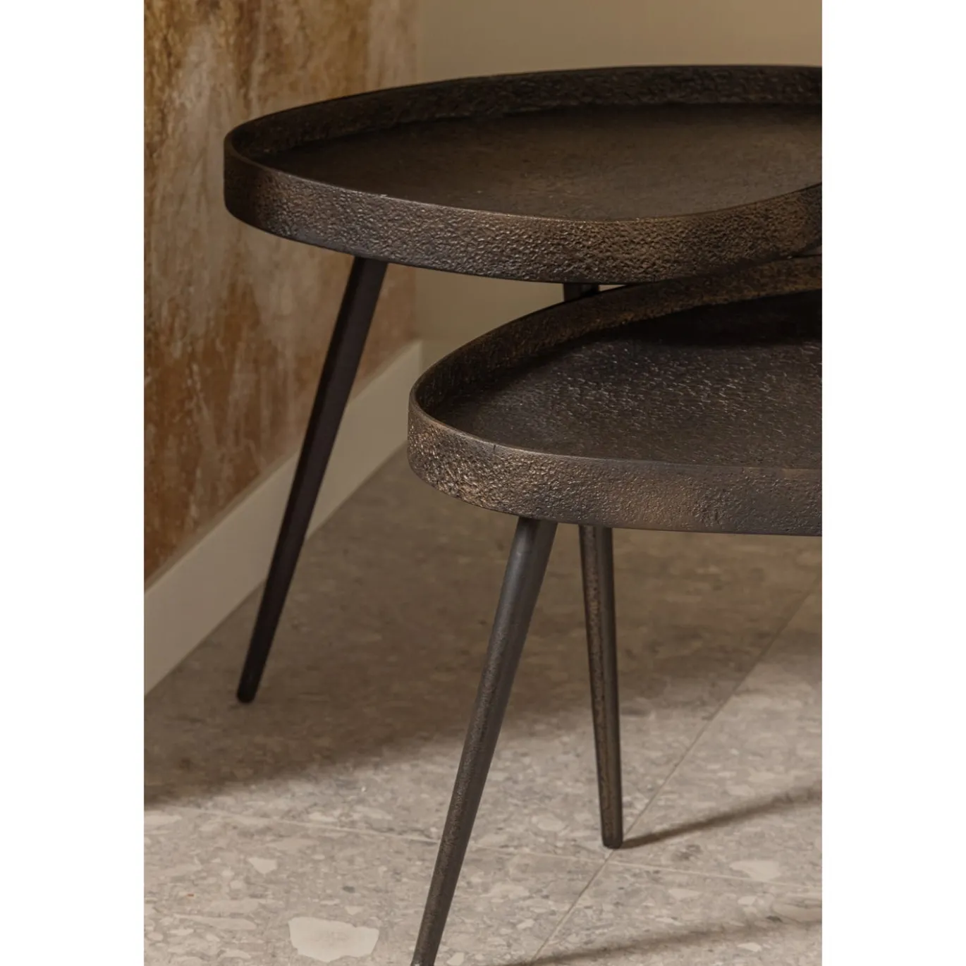 Woood Salontafel Crude Brons Set van 2