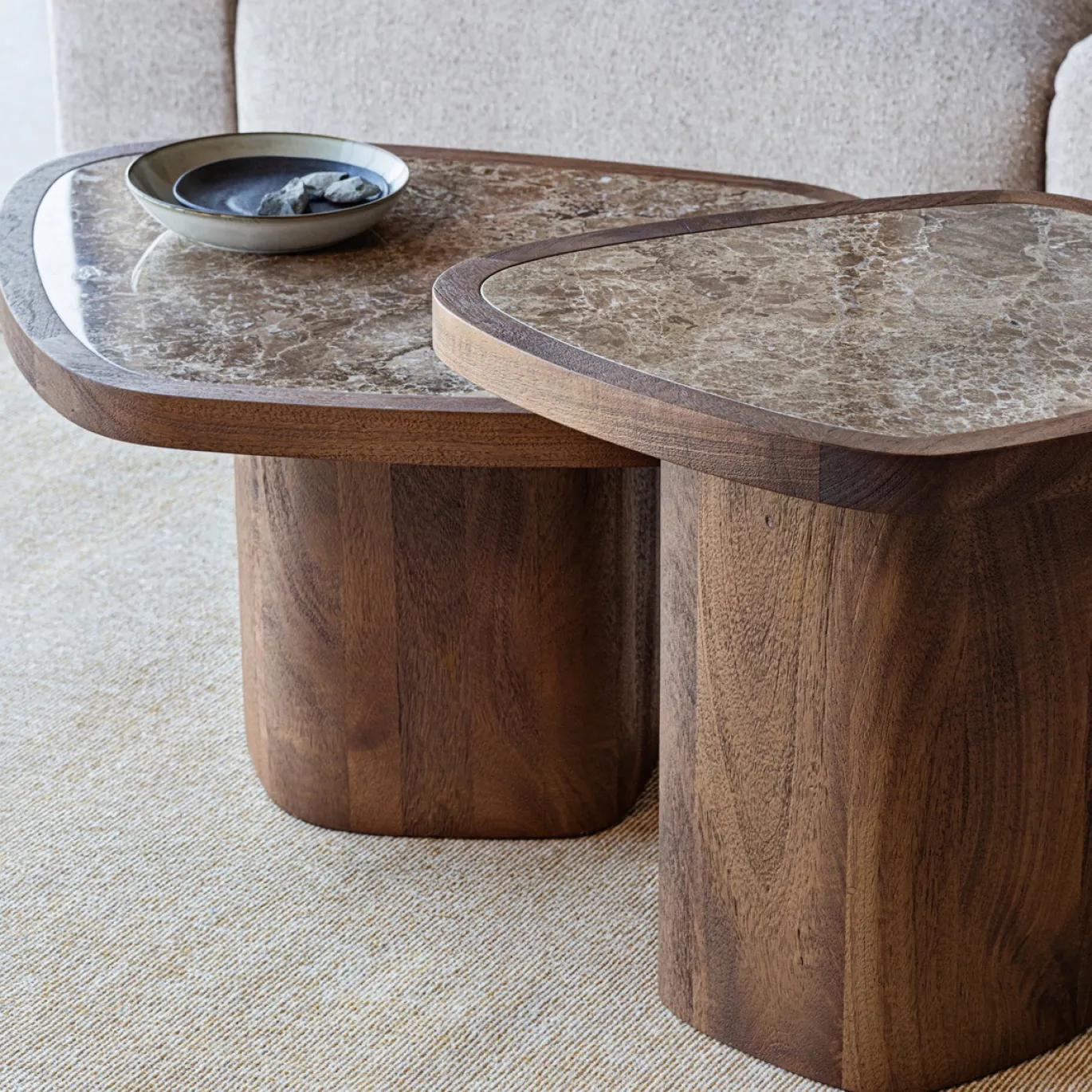 Woood Salontafel Granu Marmer/Mangohout Bruin