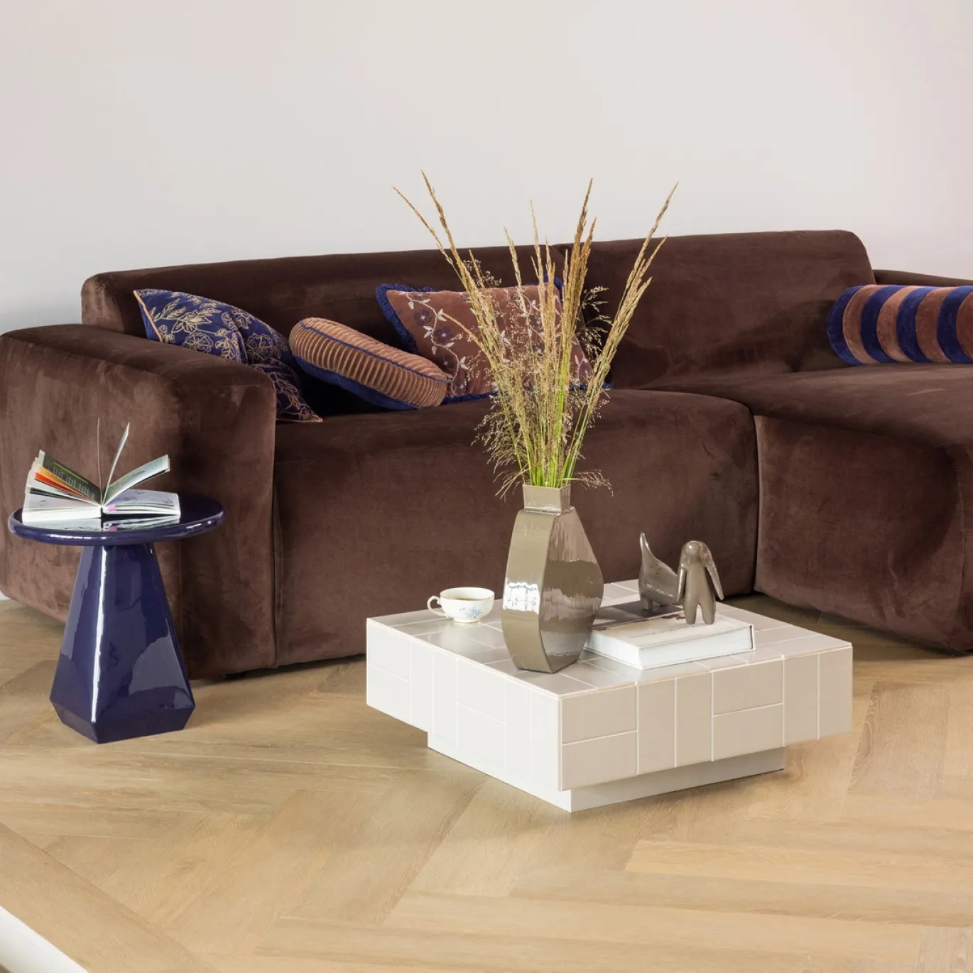 Woood Salontafel Odina Vierkant Tegels Grijs