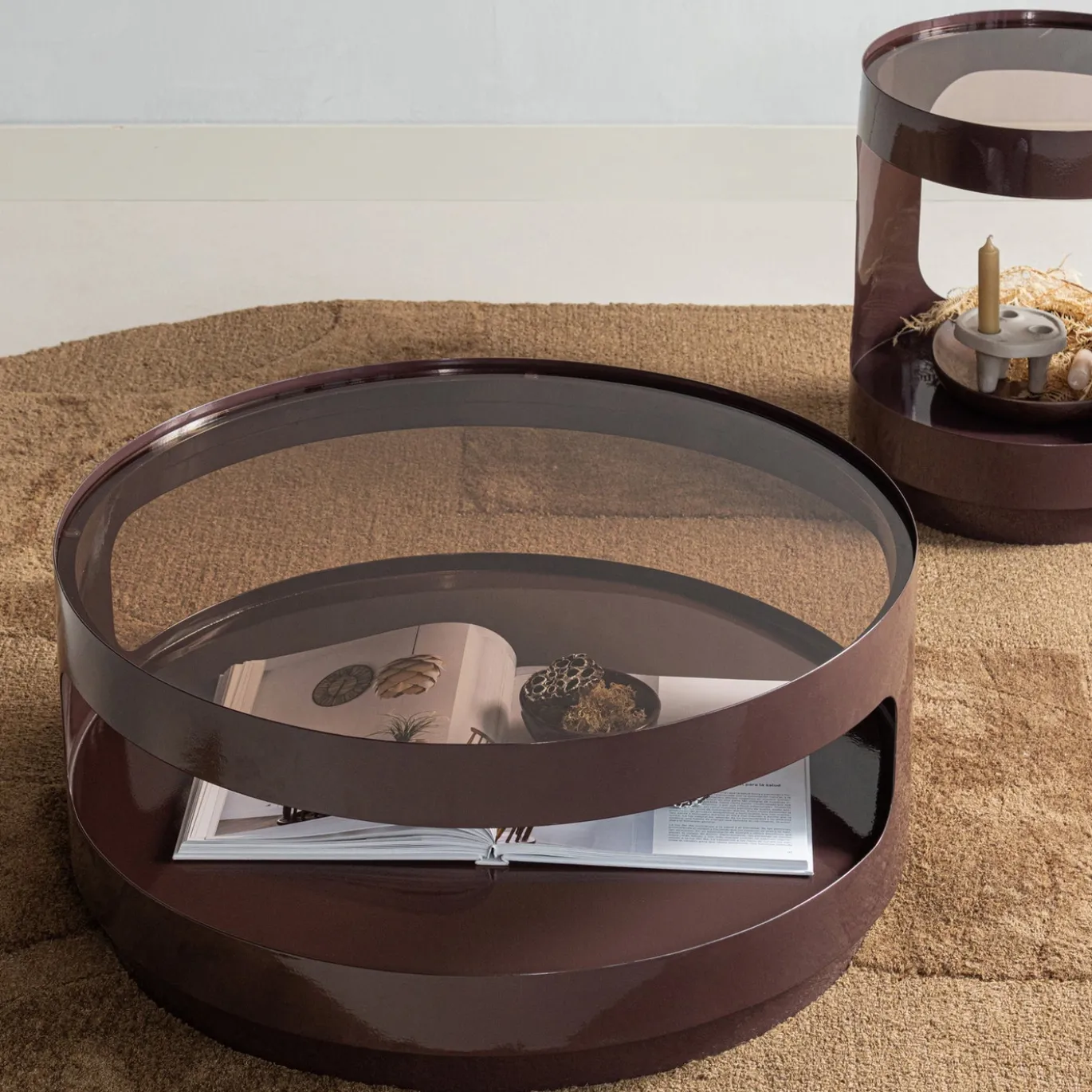 Woood Salontafel Sero Metaal Glas Bruin