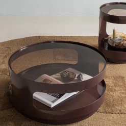 Woood Salontafel Sero Metaal Glas Bruin