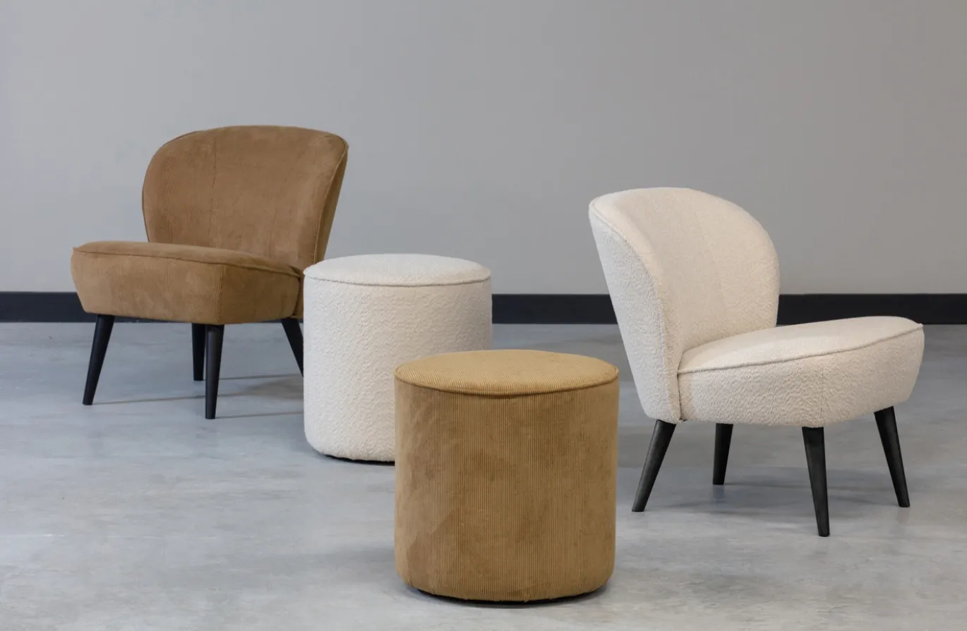 Woood Sara Fauteuil Bouclé Creme
