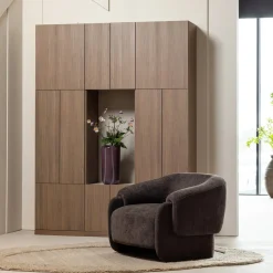 Woood Smalle Half Open Kast Build Eiken Decor Bruin 54cm