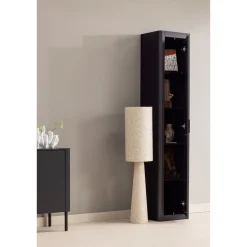 Woood Smalle Hoge Kast Gunnar Grenen Matzwart