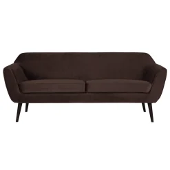 Woood Sofa Rocco Fluweel Donkerbruin 187cm