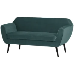 Woood Sofa Rocco Fluweel Groenblauw 150cm