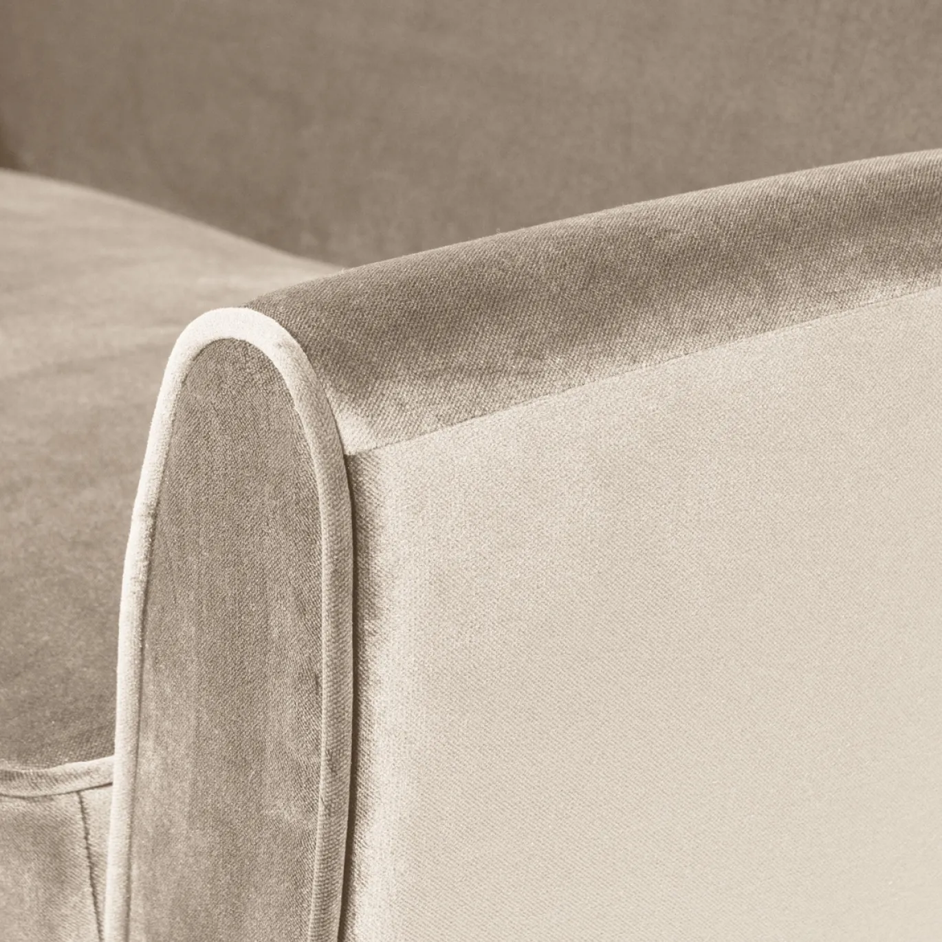 Woood Sofa Rocco Fluweel Off White 187cm