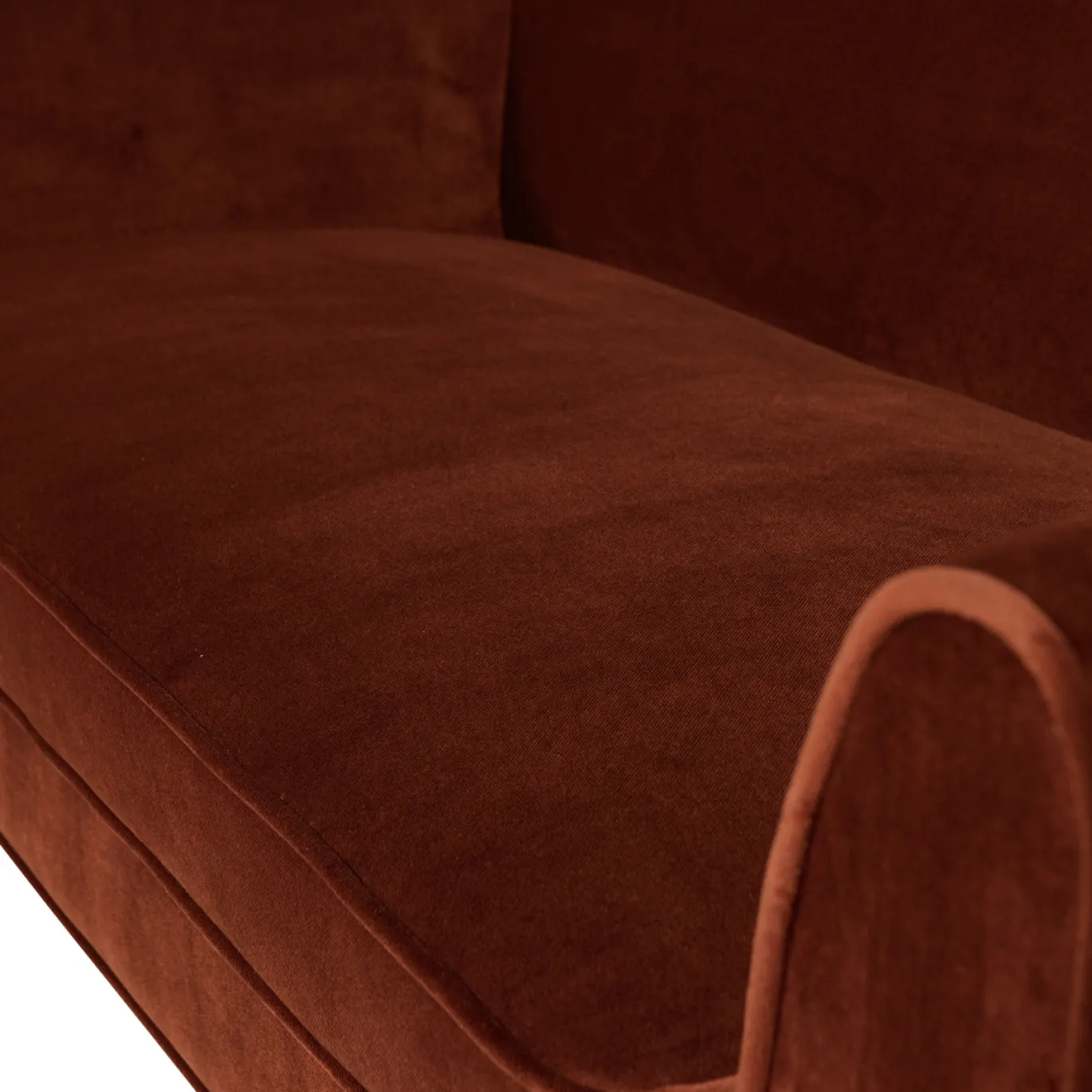 Woood Sofa Rocco Fluweel Roestbruin 150cm