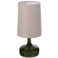 Woood Tafellamp Luma Glas Groen/kap Naturel