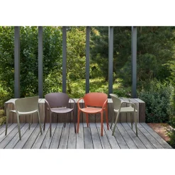 Woood Tuinstoel Bent Kunststof Paars/bruin
