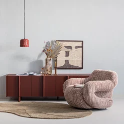 Woood Tv-meubel Basu Grenen Bordeauxrood