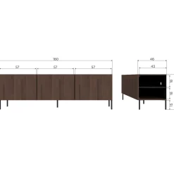Woood Tv-meubel Bono Gravure Essen Bruin