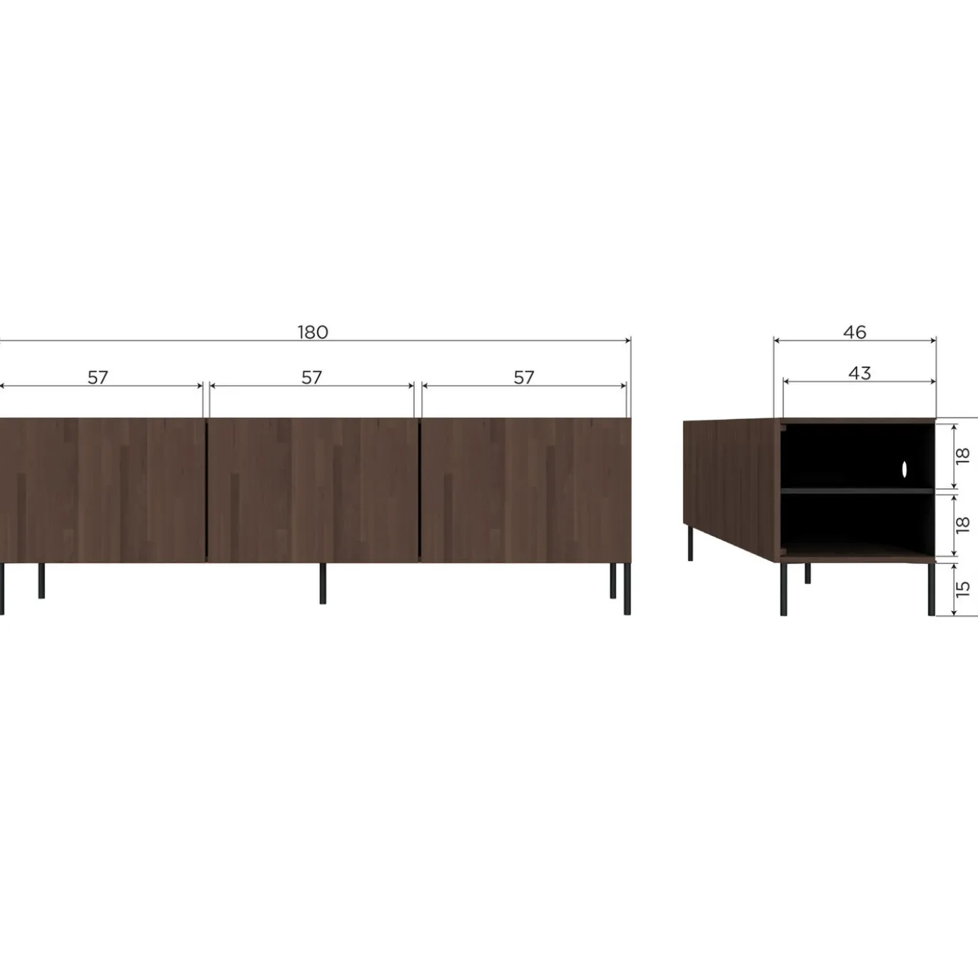 Woood Tv-meubel Bono Gravure Essen Bruin