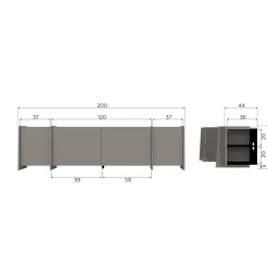 Woood Tv-meubel Brock 200cm Essenfineer Warmgrijs