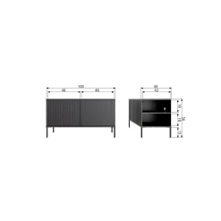 Woood Tv-meubel New Gravure 100cm Grenen Dust
