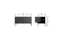 Woood Tv-meubel New Gravure Grenen Zwart 100cm