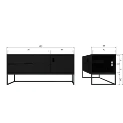 Woood Tv-meubel Silas Essen Zwart 120cm