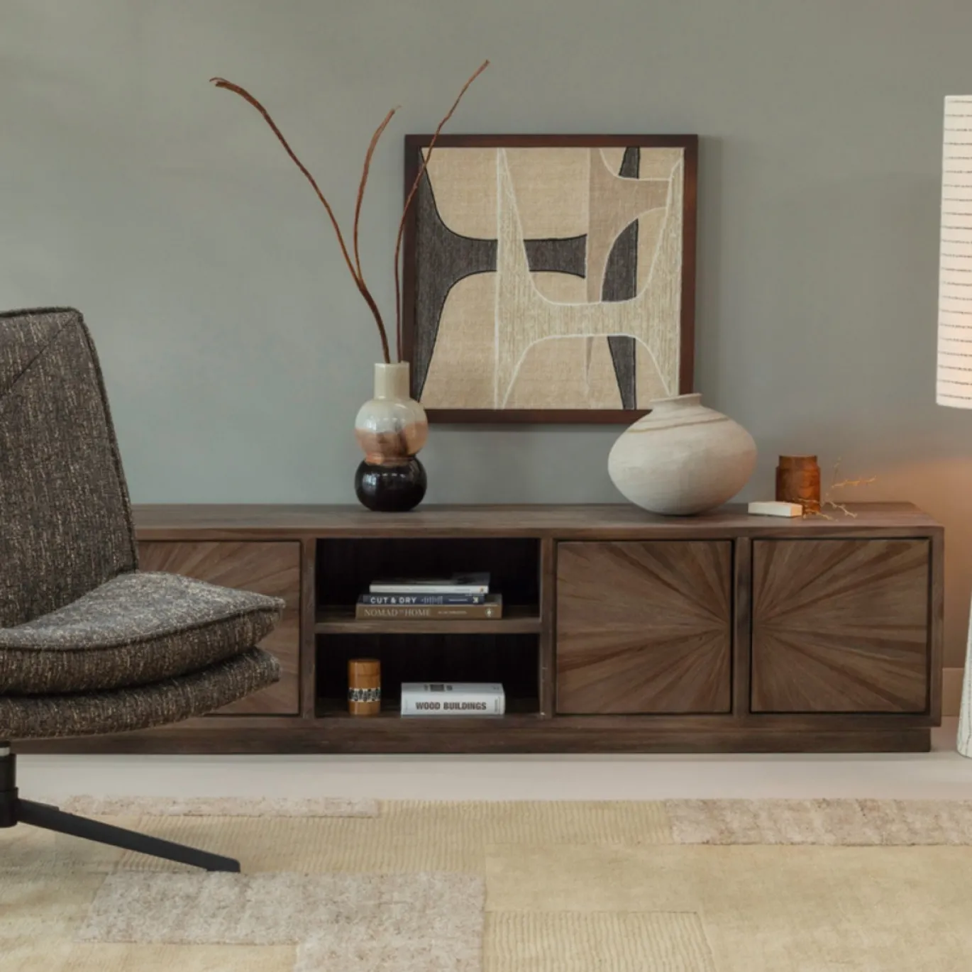 Woood Tv-meubel Sun Met Open Vak Recycled Teak Bruin