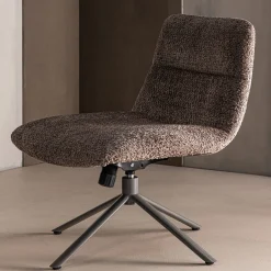 Woood Verstelbare Draaifauteuil Soren Wollig Bruin