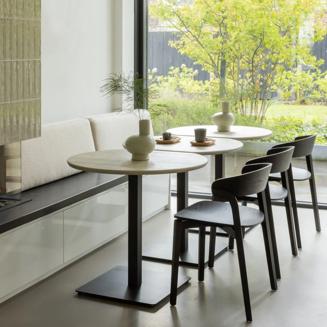Woood Vierkante Buisvoet Bistro Metaal Matzwart 72x50x50cm