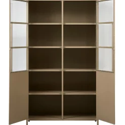 Woood Vitrinekast Exhibit Metaal Khaki 2-Deurs