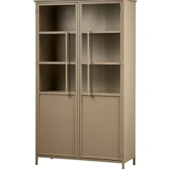 Woood Vitrinekast Exhibit Metaal Khaki 2-Deurs