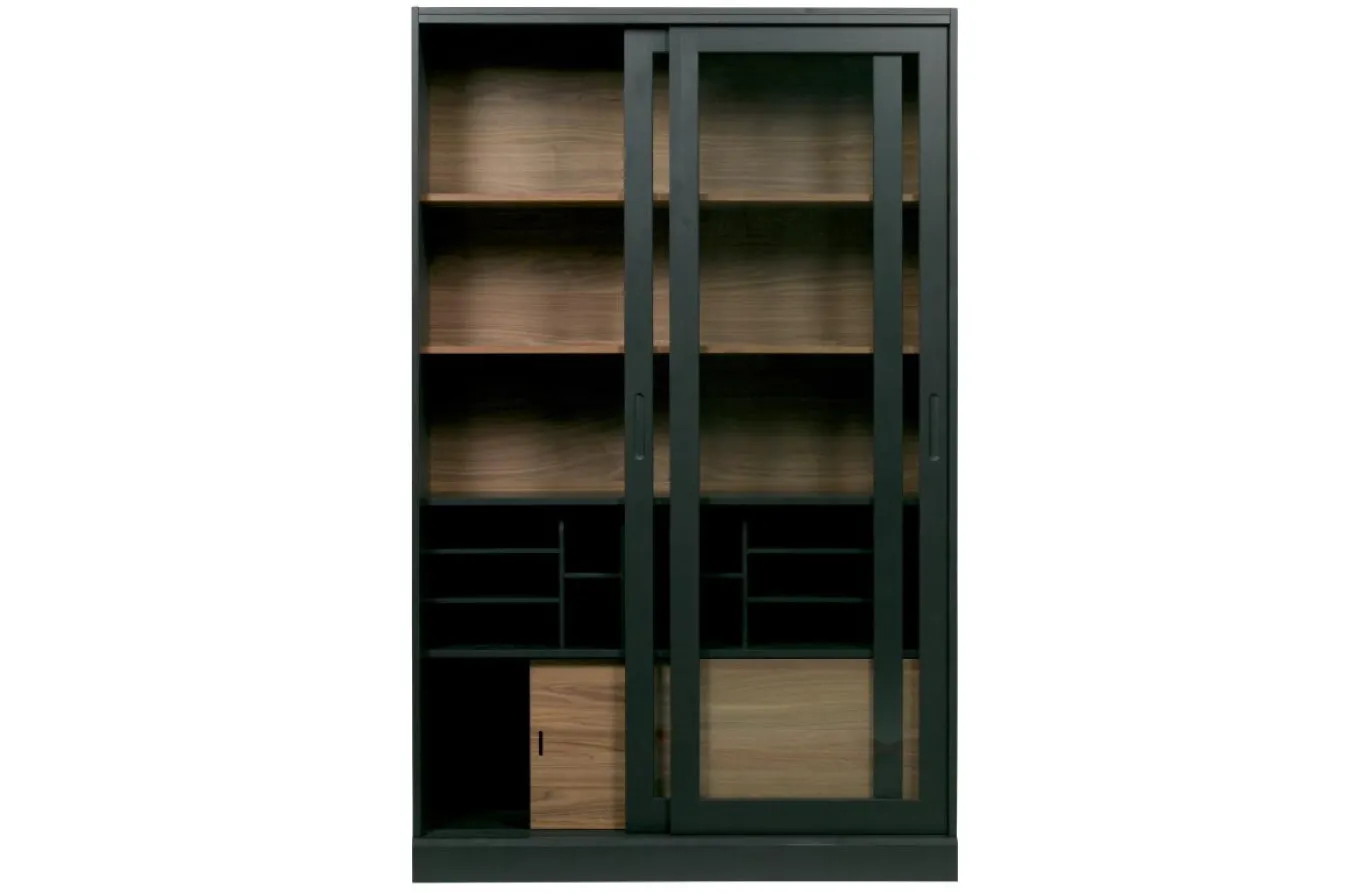 Woood Vitrinekast James Noten/Zwart
