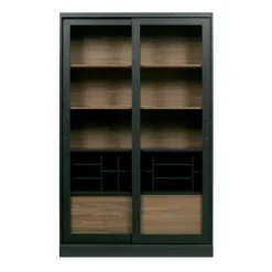 Woood Vitrinekast James Noten/Zwart