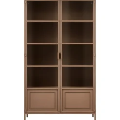 Woood Vitrinekast Ronja XL Metaal Military Bruin