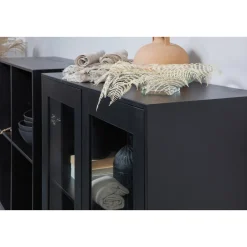 Woood Vitrinekast Xam Grenen Zwart