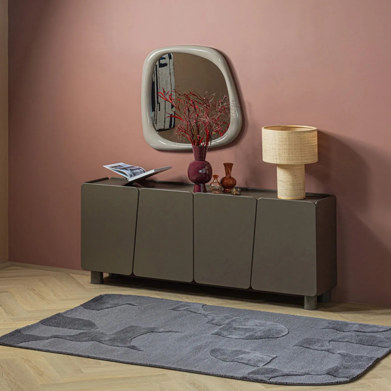 Woood Vloerkleed Livo Viscose/wol Grijs 170x240cm