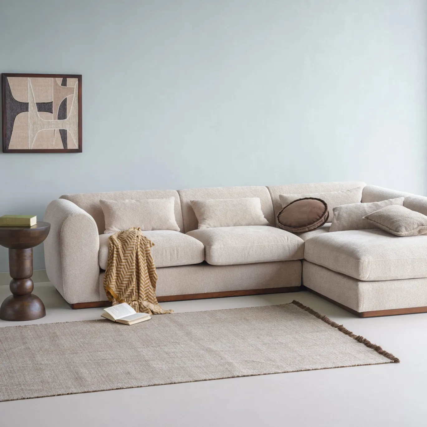 Woood Vloerkleed Weavly Wol Bruin/Naturel 170x240cm