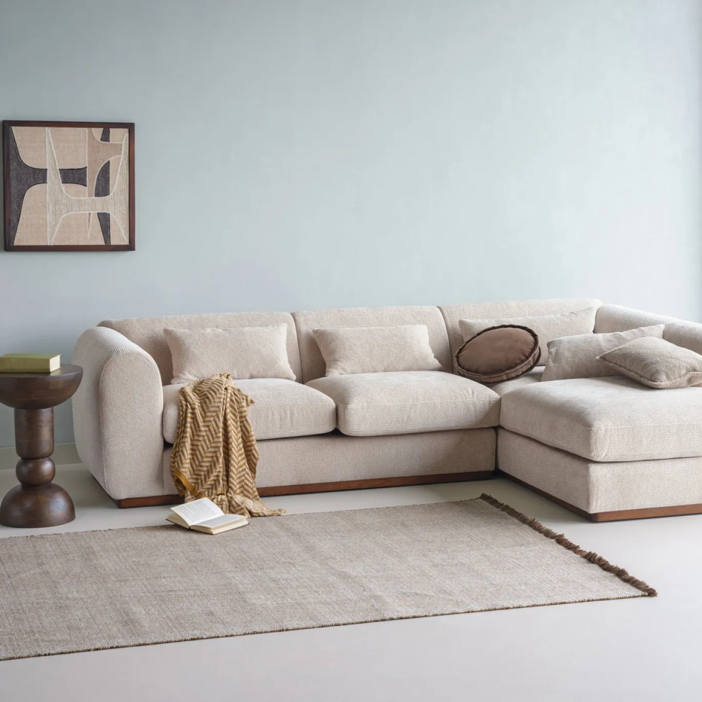 Woood Vloerkleed Weavly Wol Bruin/Naturel 170x240cm