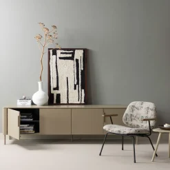 Woood Wanddeco Katoen Akka Zwart/wit