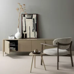 Woood Wanddeco Katoen Akka Zwart/wit