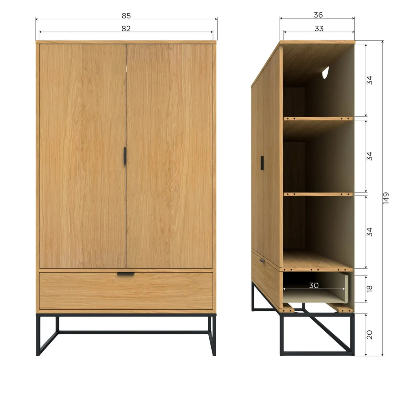 Woood Wandkast Silas Eiken Decor