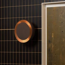 Woood Wandlamp Gloomy Rond Metaal Bruin