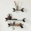 Woood Wandplank Lorin Metaal Mokkabruin Set van 3