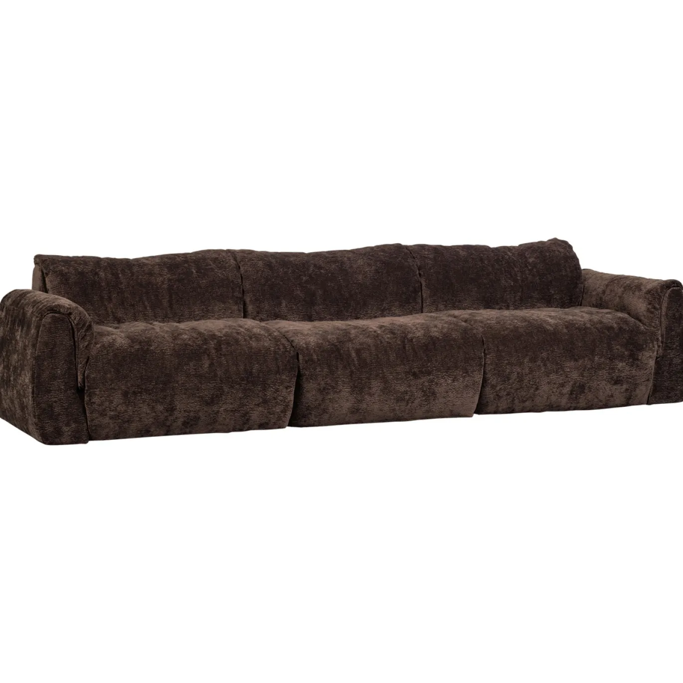 Woood 3-zits Bank Baggy 3d Chenille Donkerbruin